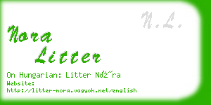 nora litter business card